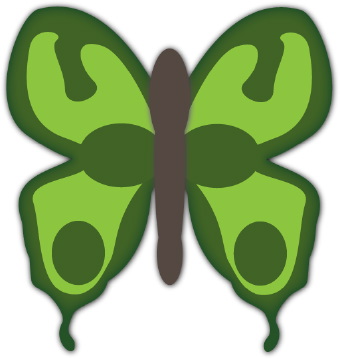 340x359 Green Garden Butterfly Clip Art