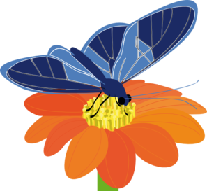 297x273 Blue Butterfly With Flower Clip Art