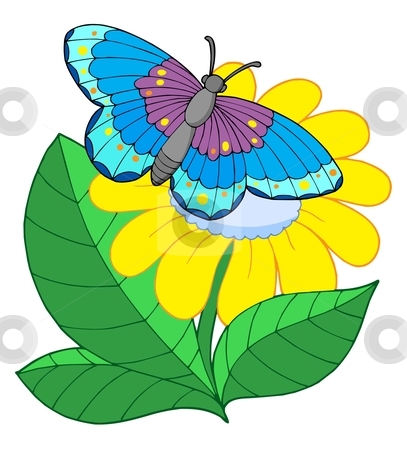 407x450 Flower Clipart Butterfly Flower