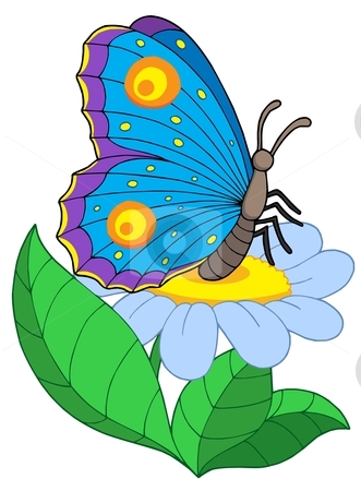 331x450 Flowers And Butterfly Clipart