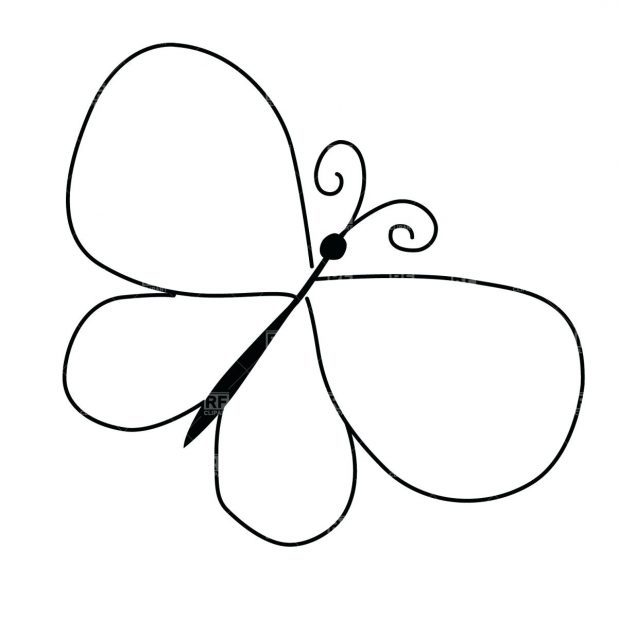 618x618 Pin Drawn Butterfly Wing 5 Clipart Outline Pictures Of Butterflies