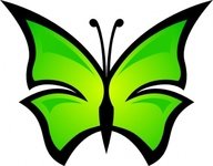 192x150 Butterfly Outline Vector