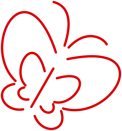 419x449 Butterfly Outline Red