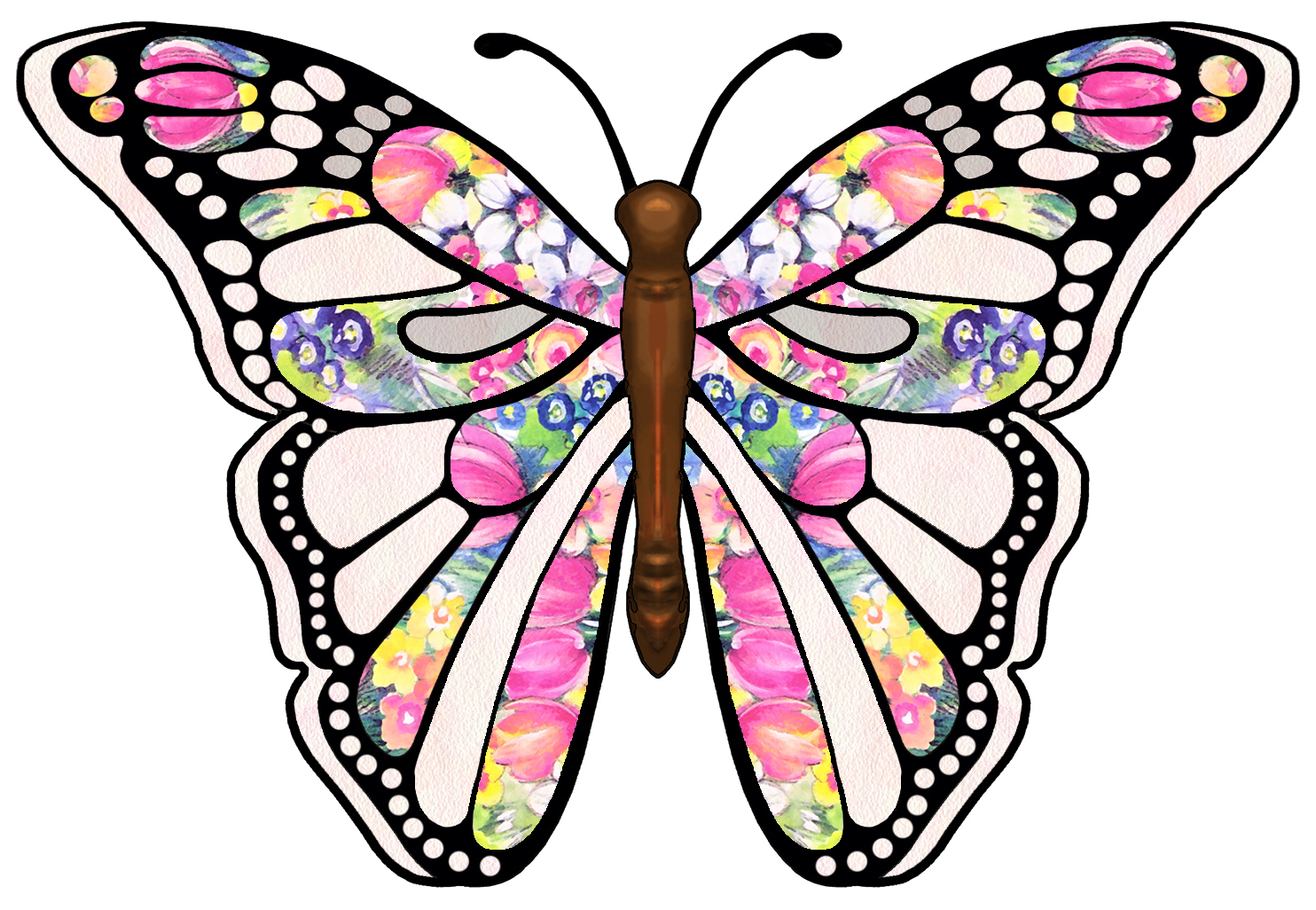 1484x1026 Clipart Butterfly Clip Art Free Borders Image 7 2