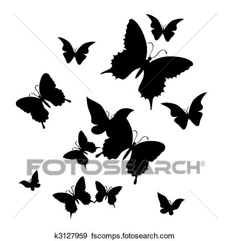449x470 Clip Art Of The Butterfly. Vector Illustration K3127959