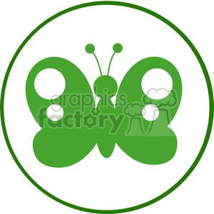 300x300 Royalty Free 4129 Green Butterfly Silhouette In Circle 381951