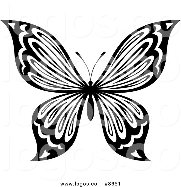 600x620 Butterfly Wings Black And White Clipart