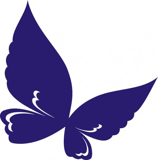 520x529 Clipart Purple Butterfly With Hearts On Wings
