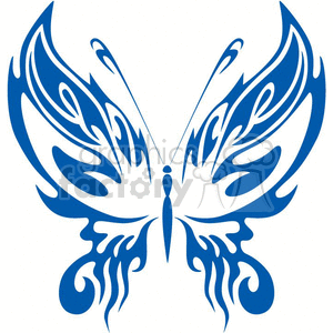 300x300 Royalty Free Blue Pointed Wings Butterfly 368374 Vector Clip Art