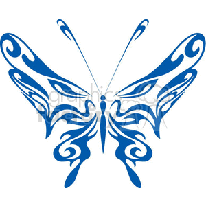 300x300 Royalty Free Tribal Blue Butterfly Tattoo With Eyes In Wings