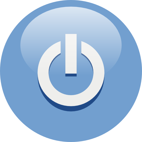 600x600 Blue Power Button Png, Svg Clip Art For Web