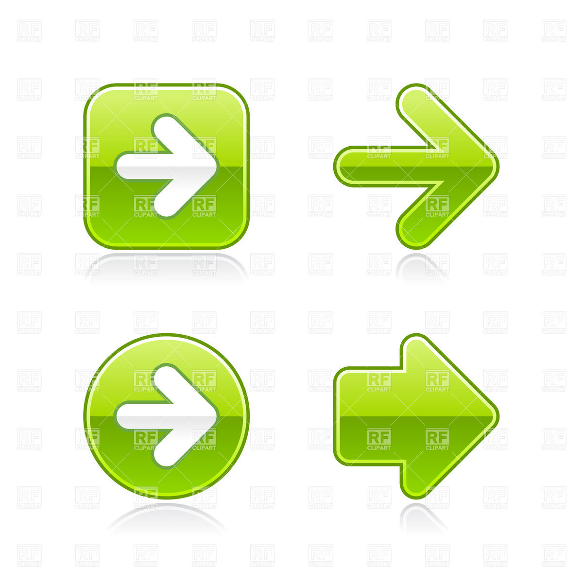 1200x1200 Green Arrows And Buttons Royalty Free Vector Clip Art Image
