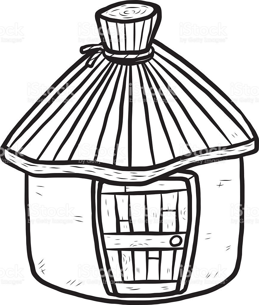 869x1024 Hut Clipart Black And White