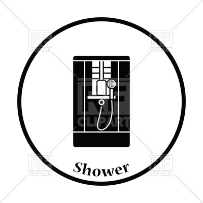 400x400 Icon Of Shower Cabin Royalty Free Vector Clip Art Image