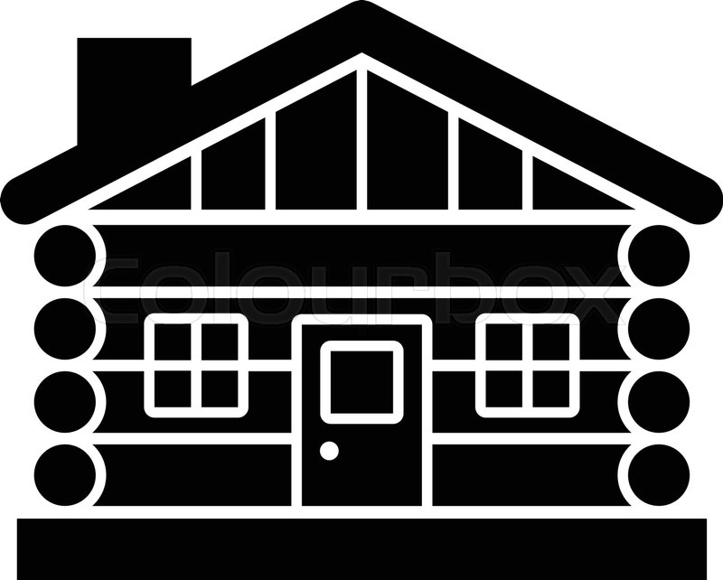 800x642 Rustic Wooden Log Cabin In Cartoon Style With Smoking Chimney