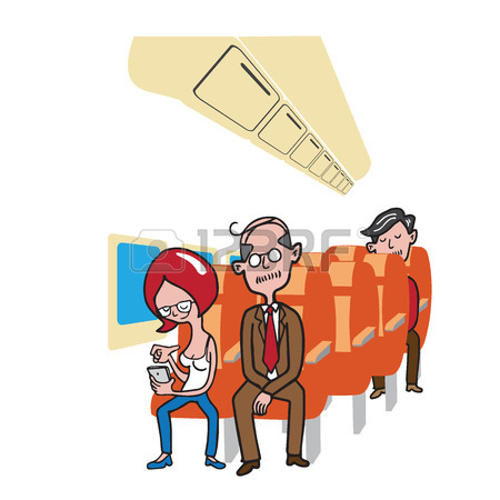 450x450 Transportation Passengers In Airplane Cabin Royalty Free Cliparts
