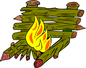 300x236 Fire Catching Wood Clip Art