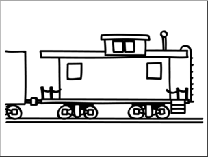 304x229 Clip Art Basic Words Caboose (Coloring Page) I