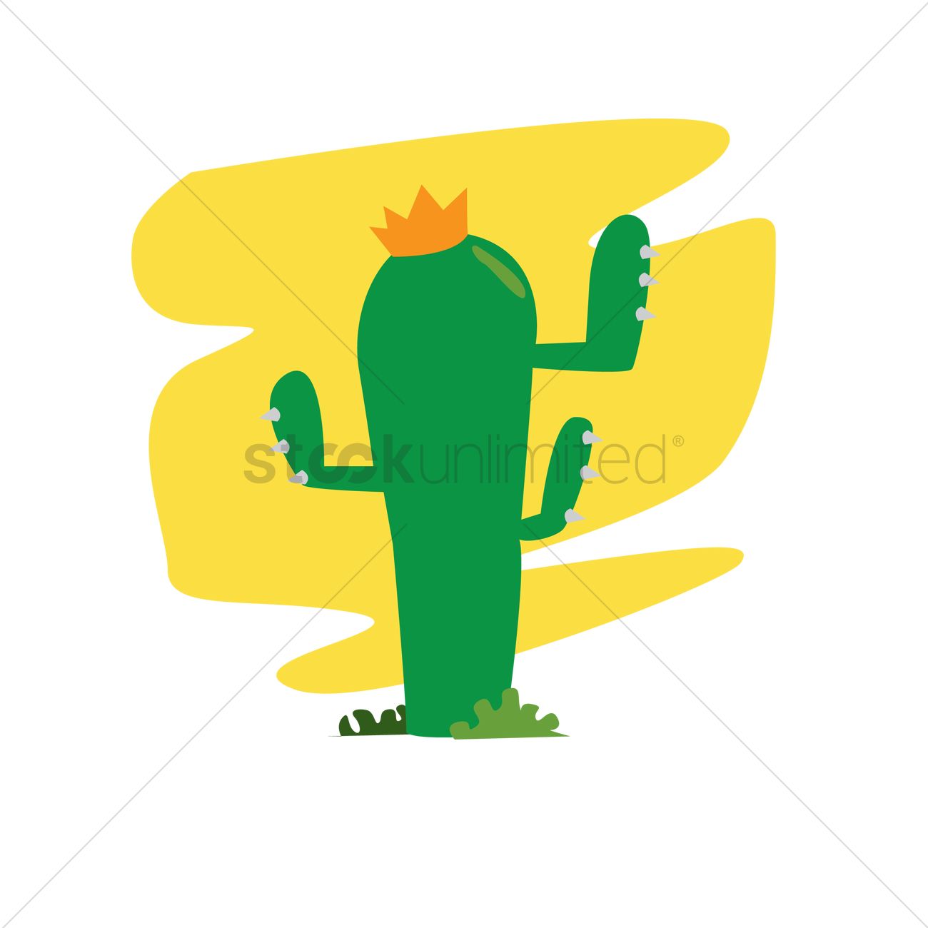 1300x1300 Free Cactus Wearing A Crown Vector Image