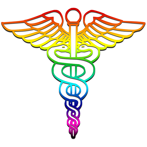 512x512 Caduceus Medical Logo Rainbow Clipart Image