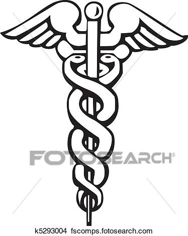 374x470 Clipart Of Caduceus, Greek Sign Or Symbol K5293004