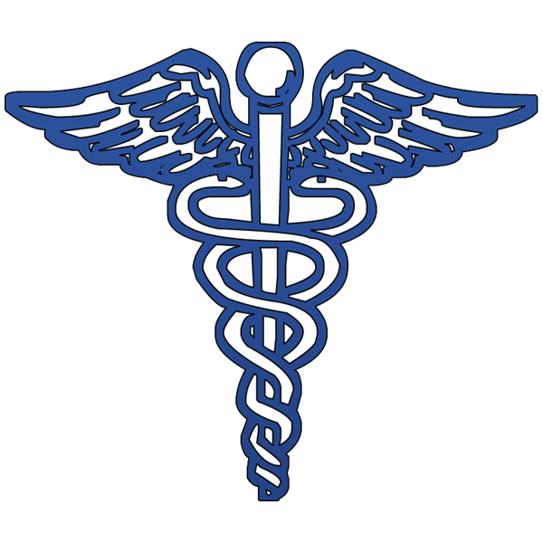 600x600 Blue Caduceus Medical Symbol Clipart Image