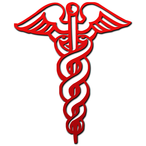 512x512 Red Caduceus Medical Symbol Clipart Image