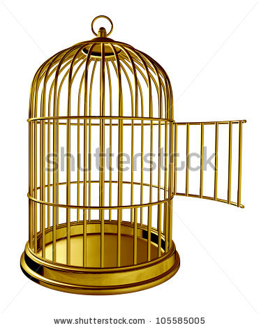 371x470 Cage Clipart Golden Bird