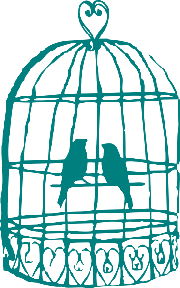 372x593 Love Birds In Cage Clip Art