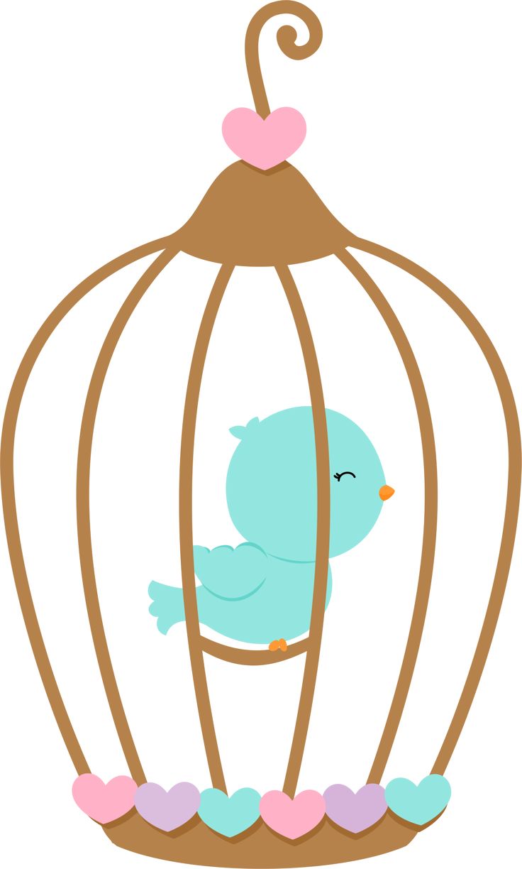 736x1224 Birdcage Clipart Whimsical Bird