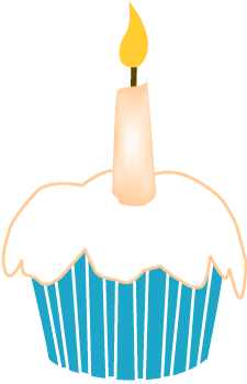 225x350 Cake Clipart One Candle