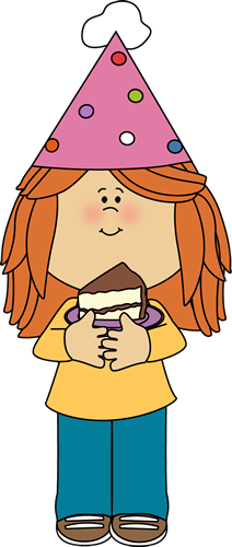 212x500 Girl With Birthday Cake Clip Art