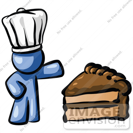 450x450 Clip Art Graphic Of A Blue Guy Character Wearing A Chefs Hat