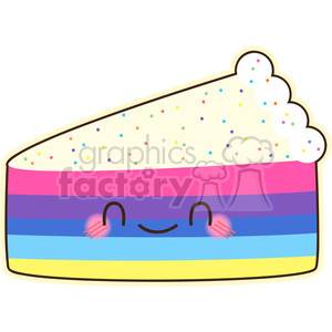 300x300 Royalty Free Rainbow Cake Cartoon Character Vector Clip Art Image