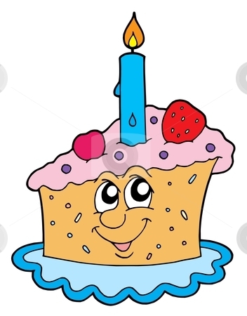 352x450 Birthday Cake Slice Clipart