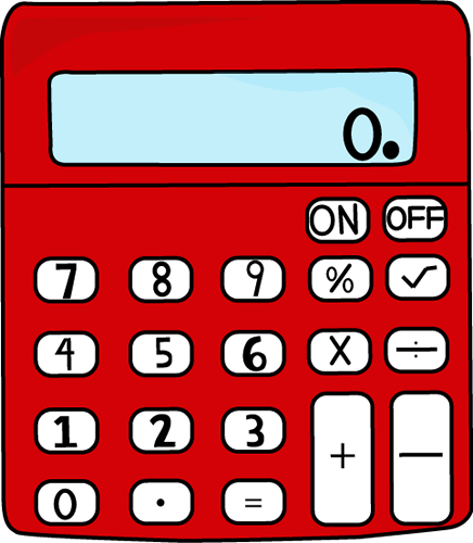436x500 Red Calculator Clip Art