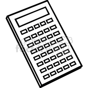 300x300 Royalty Free Black And White Outline Of A Calculator 382497 Vector