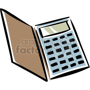 300x300 Royalty Free Cartoon Calculator With Case 382575 Vector Clip Art