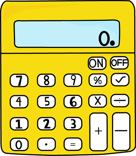 436x500 Yellow Calculator Clip Art