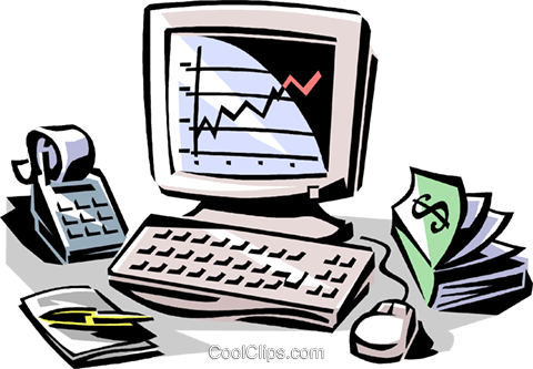 480x333 Calculator, Money Book And Computer Royalty Free Vector Clip Art