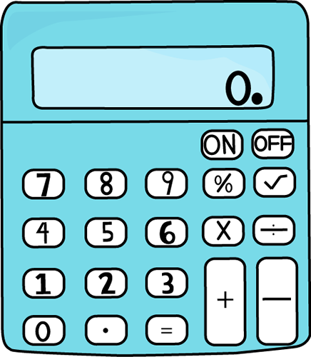 436x500 Blue Calculator Clip Art