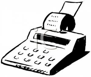 300x256 Black And White Calculator Clip Art Image