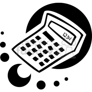 300x300 Royalty Free Black And White Calculator 382682 Vector Clip Art