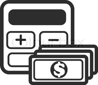 320x279 Vector Black Calculator With Green Digits Stock Vector Colourbox