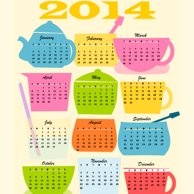 630x630 Free Printable 2014 Coffee Break Calendar