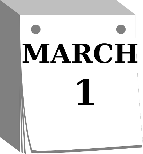 558x599 Mar1 Day Calendar Clip Art