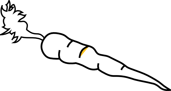 600x320 Carrot Black And White Clip Art
