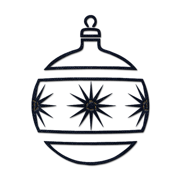 600x600 Christmas Ornament Clipart Black And White