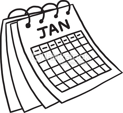 433x398 Calendar Clipart Black And White Letters Format