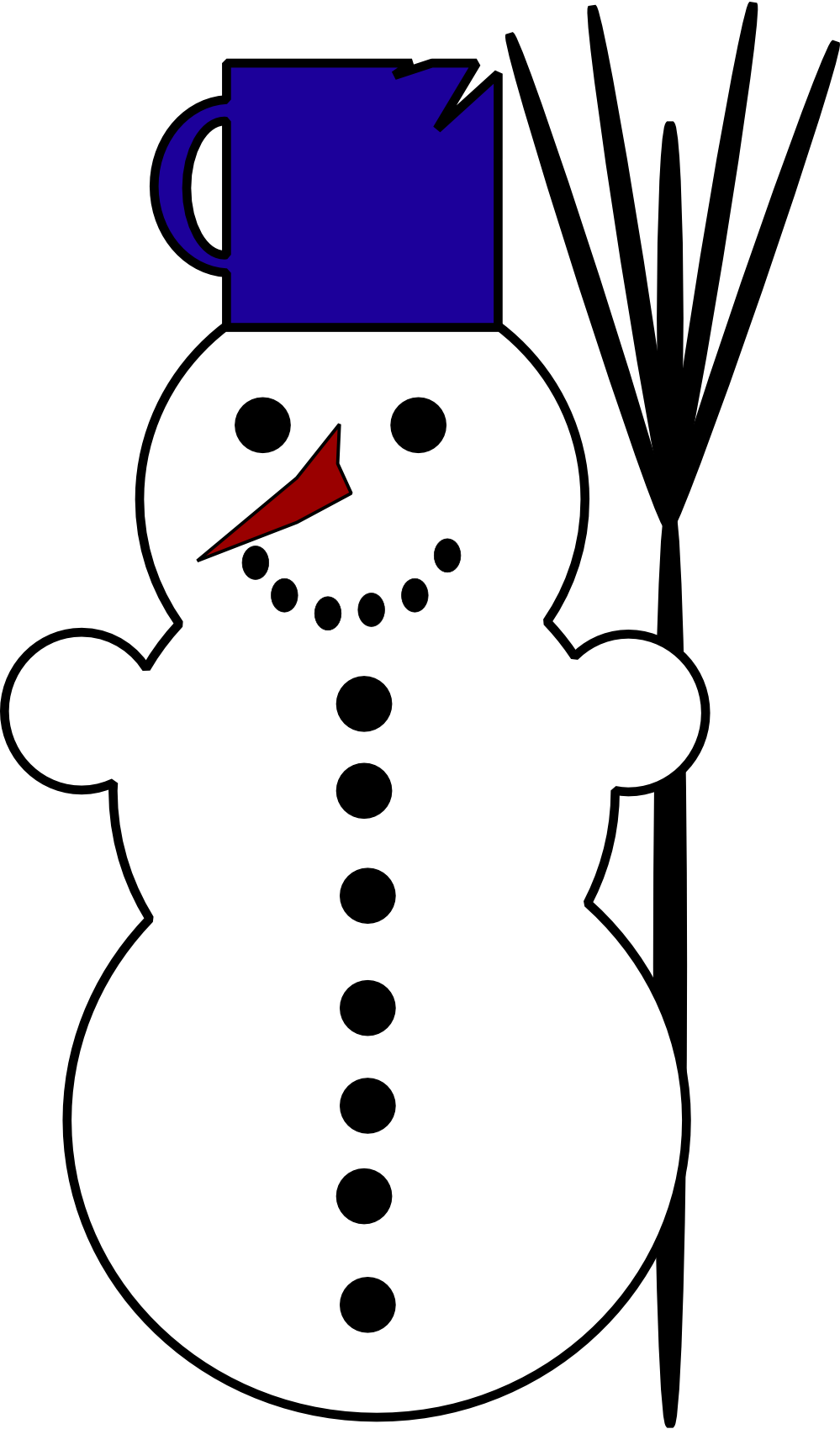 999x1700 Snowman Clipart Black And White